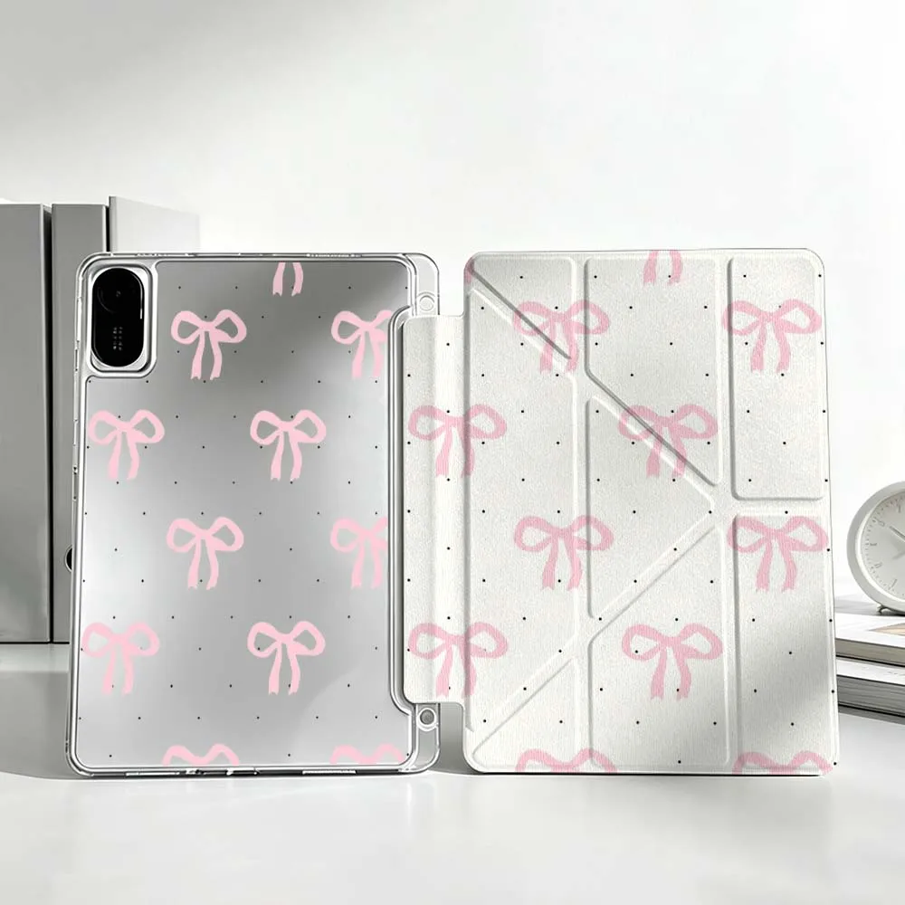 

Pink Bow Polka-Dot Pattern Soft For Xiaomi Mi Pad 8 7 6 5 Pro Redmi Pad SE 2 Poco Pad Foldable 3Y Tablet Case