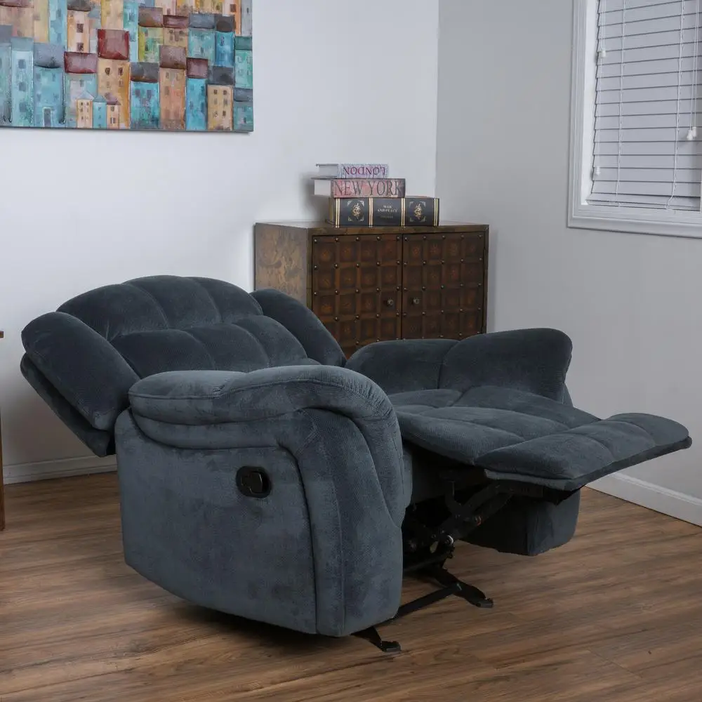 Christopher Knight Home Staalgrijs Pluche Zweefvliegtuig Fauteuil Oversized Klassiek Comfort Duurzaam