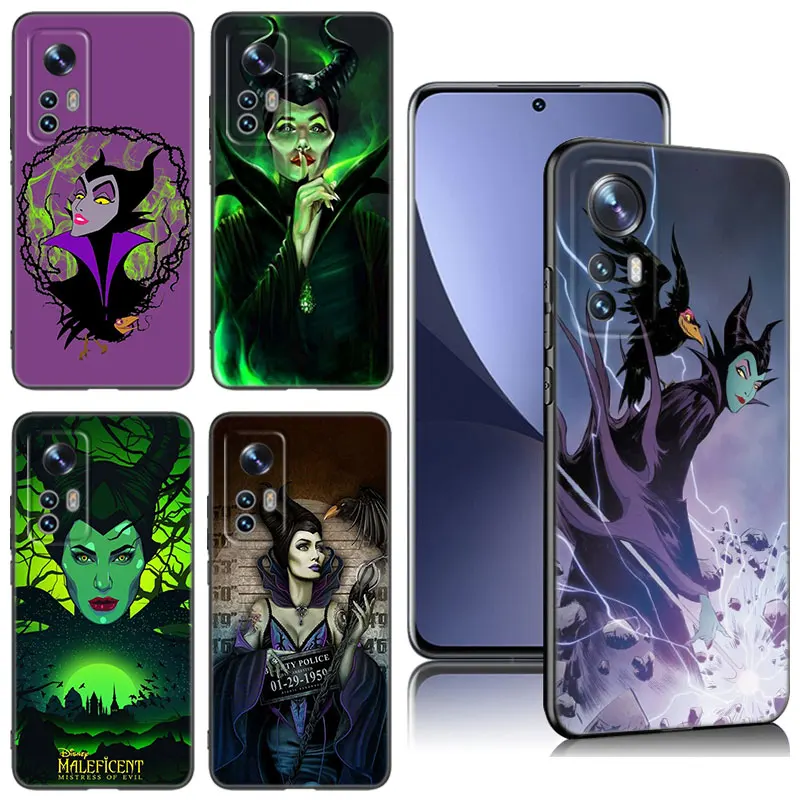 Disney Maleficent Black Silicone Phone Case For Xiaomi Mi 9 SE 10T 11 12 13 Lite 9T 11T 12S 12T 13T 14 Pro 5G NE 10i 11i 12X