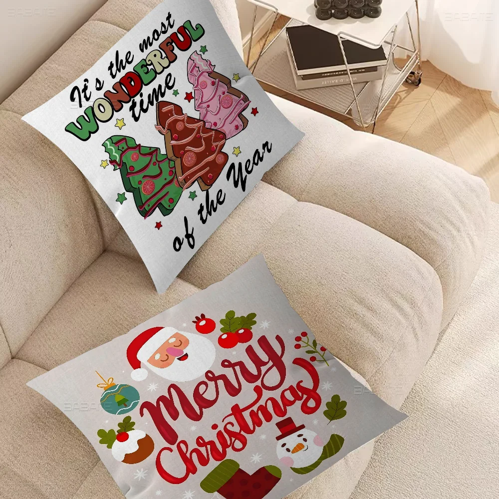 4Pack Christmas Decorations Stitch Lucky Dragon Pillow Cover Sofa Cushion Cover Home Room Decoration Children Gift