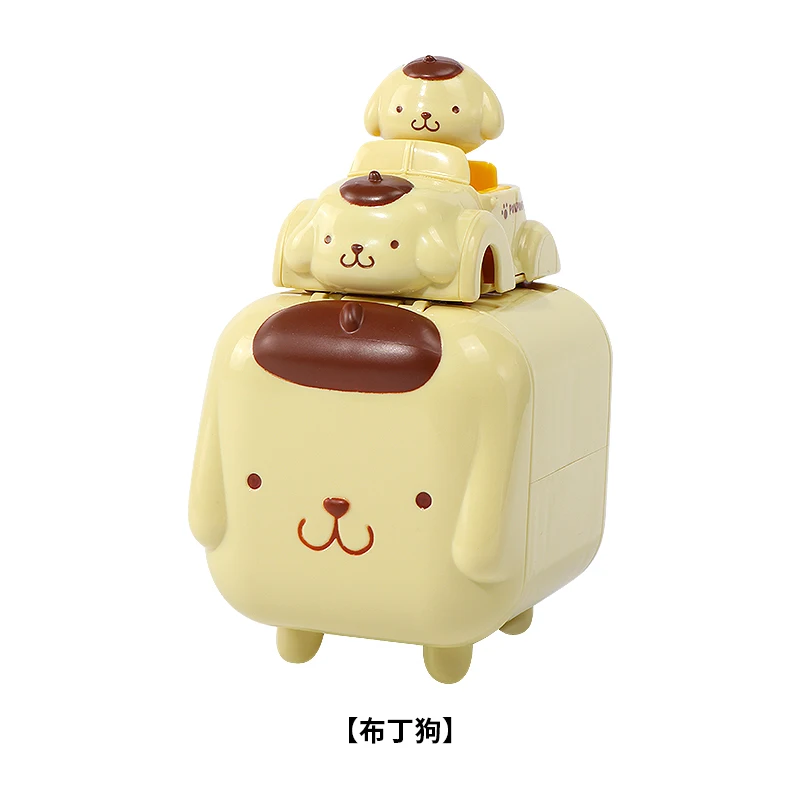 Funny Vehicle Family Series MINISO Kuromi PomPomPurin Hello Kitty Keroppi Badbadtz Maru Action Figure Toys Doll Kids Girls Gifts