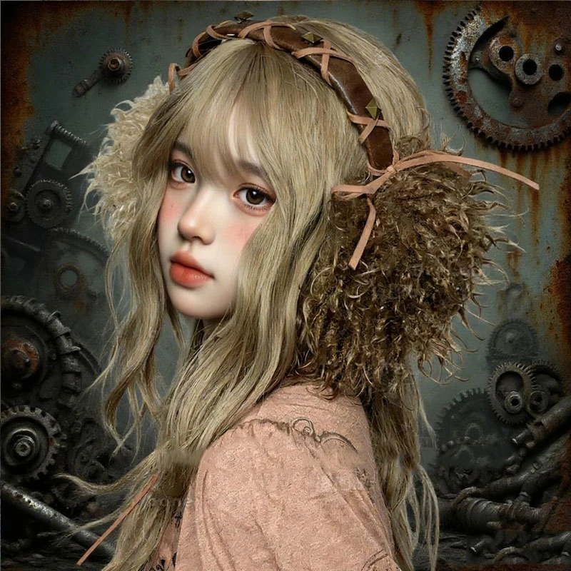 غطاء للأذنين أصلي على الطراز القوطي للدفء سلسلة داكنة فاسق مضاد للبرد ثقافي فرعية قابلة للطي قطيفة Y2k غطاء للأذنين ملحقات الشتاء #3