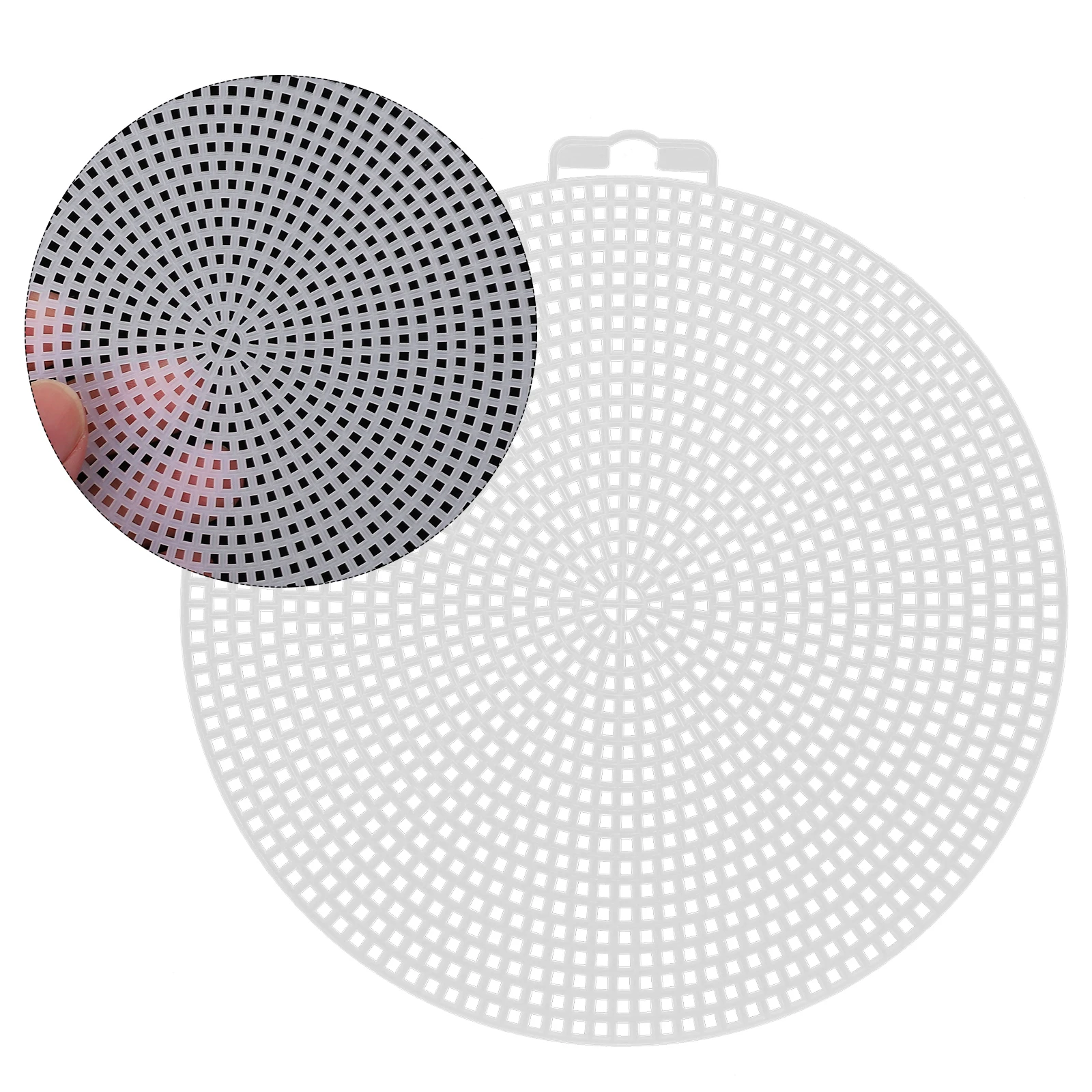 

10Pcs Handmade Cross Stitch Sheets Premium Round Plastic Mesh for DIY Bag Coaster Craft Projects Kids Adults Creative Gift