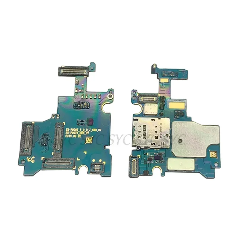 Sim Card Reader Holder Pins Tray Slot Board For Samsung Fold 5G F900 F907 Sim Card Reader Flex Cable Repair Parts