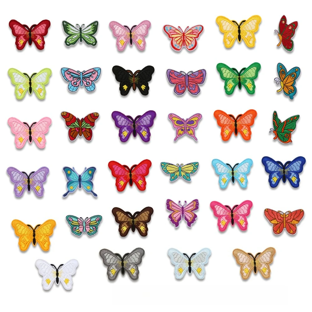 Various Butterflies Embroidered Cloth Appliques Flying Butterfly Iron on Patch for Clothing Wholesale in Multiple Colors & Sizes