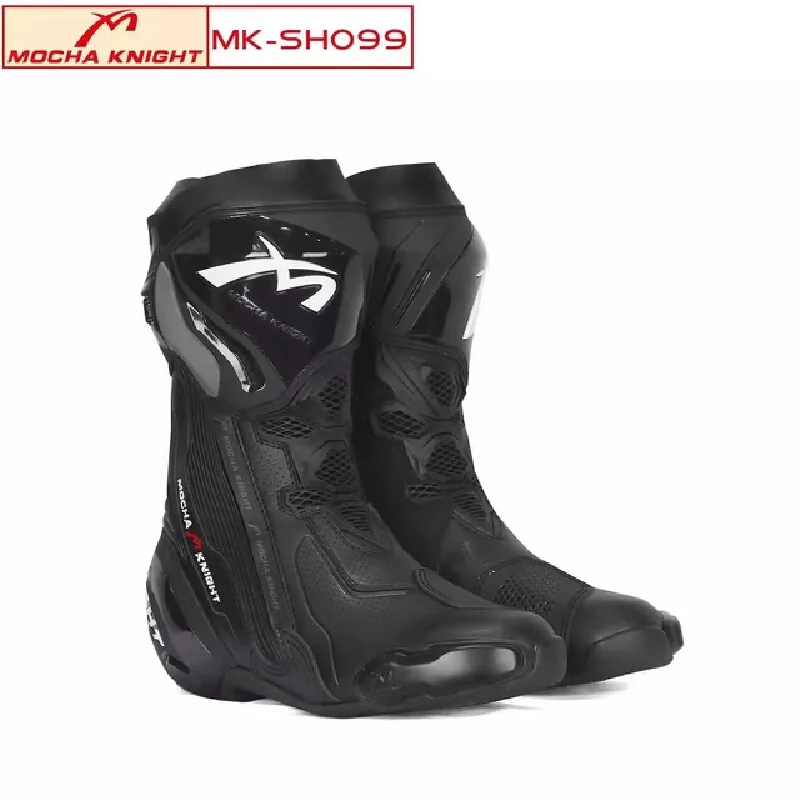 Mocha Rider Motorcycle Racing Track Boots, Rally Boots, Inner And Outer Double Boots, Men'S And Women'S Motorcycle Shoes, Anti F