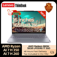 Lenovo ThinkBook 16+ Laptop AMD Ryzen AI 7H 350/H 260 Radeon 860M/760M 32GB LPDDR5x 1T SSD 16-inch 165Hz 3.2K Screen Notebook PC