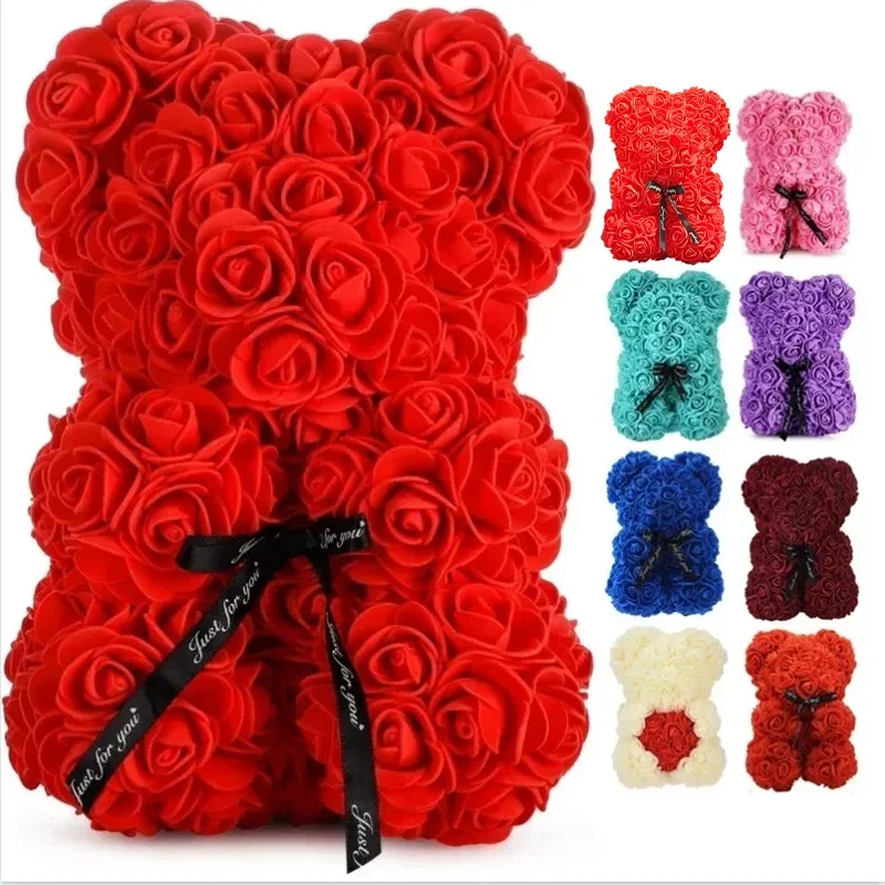 

Artificial Flower Eternal Rose Teddy Bear Romantic Creative Gifts For Valentines Day Anniversary Wedding Birthday Mothers Day