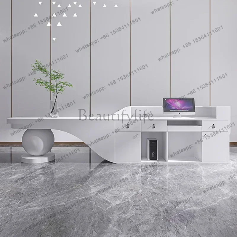 Factory Direct Sales Italian Style Simplicity Reception Desks Beauty Salon Clothing Store Modern Reception Desks Luxury Office F