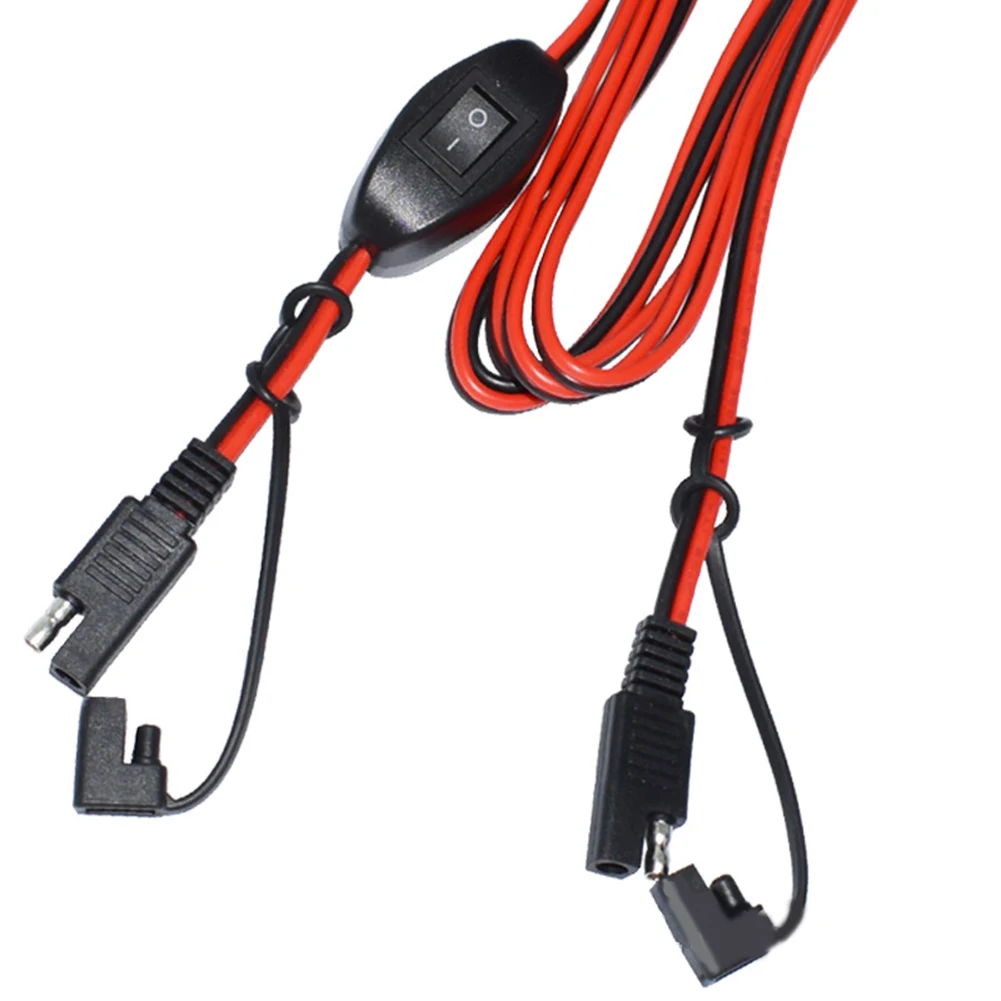 SAE to SAE 14AWG Extension Cable with Switch for Camper Trailer and Solar Power Battery Charger Applications 180cm Length