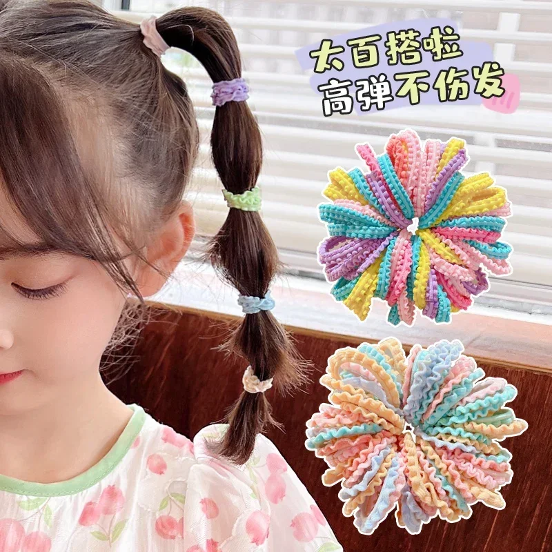 50PCS Hair Accessories Bands Bandeau Cheveux Scrunchies Tiara for Girls Envio Gratis Seamless Tie Ring Rubber Gradient Kids Cute - view 4