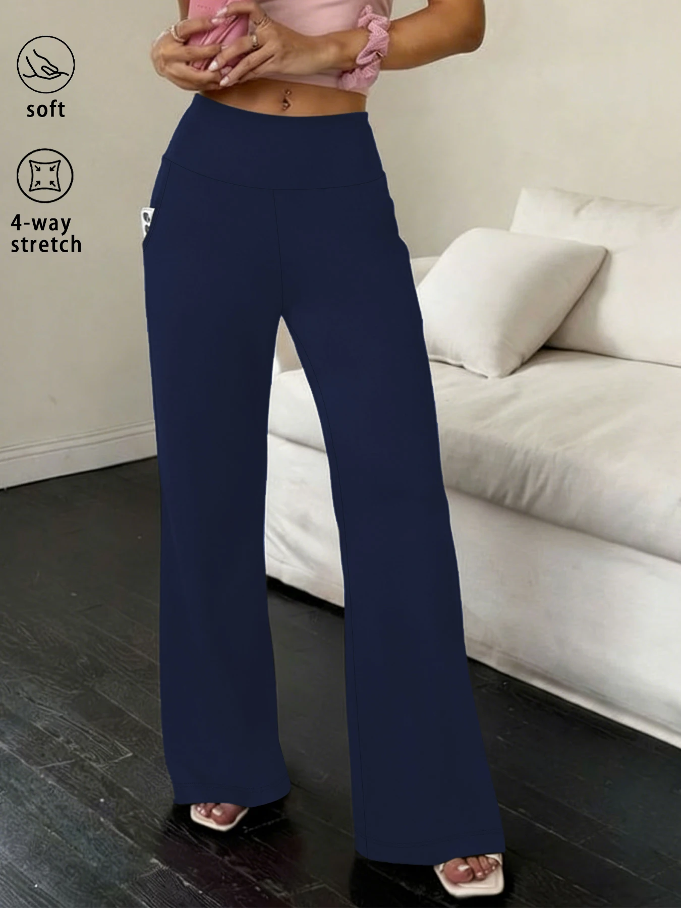 

Женские спортивные брюки с широкими штанинами и карманами, очень мягкие, свободного кроя