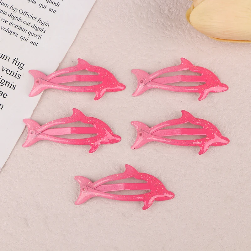 5 Stück bunte Glitzer-Delfin-Haarspangen für Mädchen, Frauen, Kinder, Urlaub, Party, Geschenk, Haarschmuck, Kopfbedeckung – Detail 12