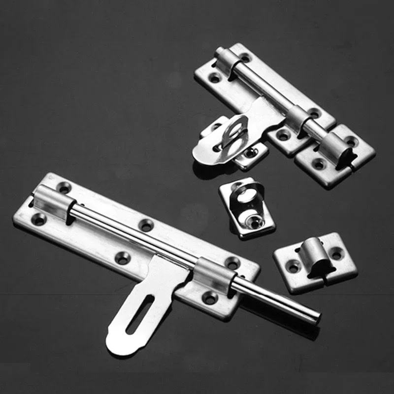 Hardware Door Lock Stainless Steel Bolt  Padlock Clasp Set Brushed for Locking Door Window Drawer Cupboard