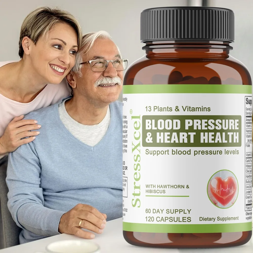 13 in 1 Heart Health Supplement - Supports Healthy Circulation & Blood Pressure Levels,with Hawthorn,Garlic,Olive Leaf,Hibiscus