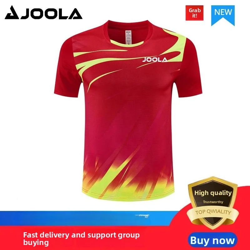 JOOLA's new table tennis and badminton suit short sleeved T-shirt for men and women, quick drying sports suit short sleeved top