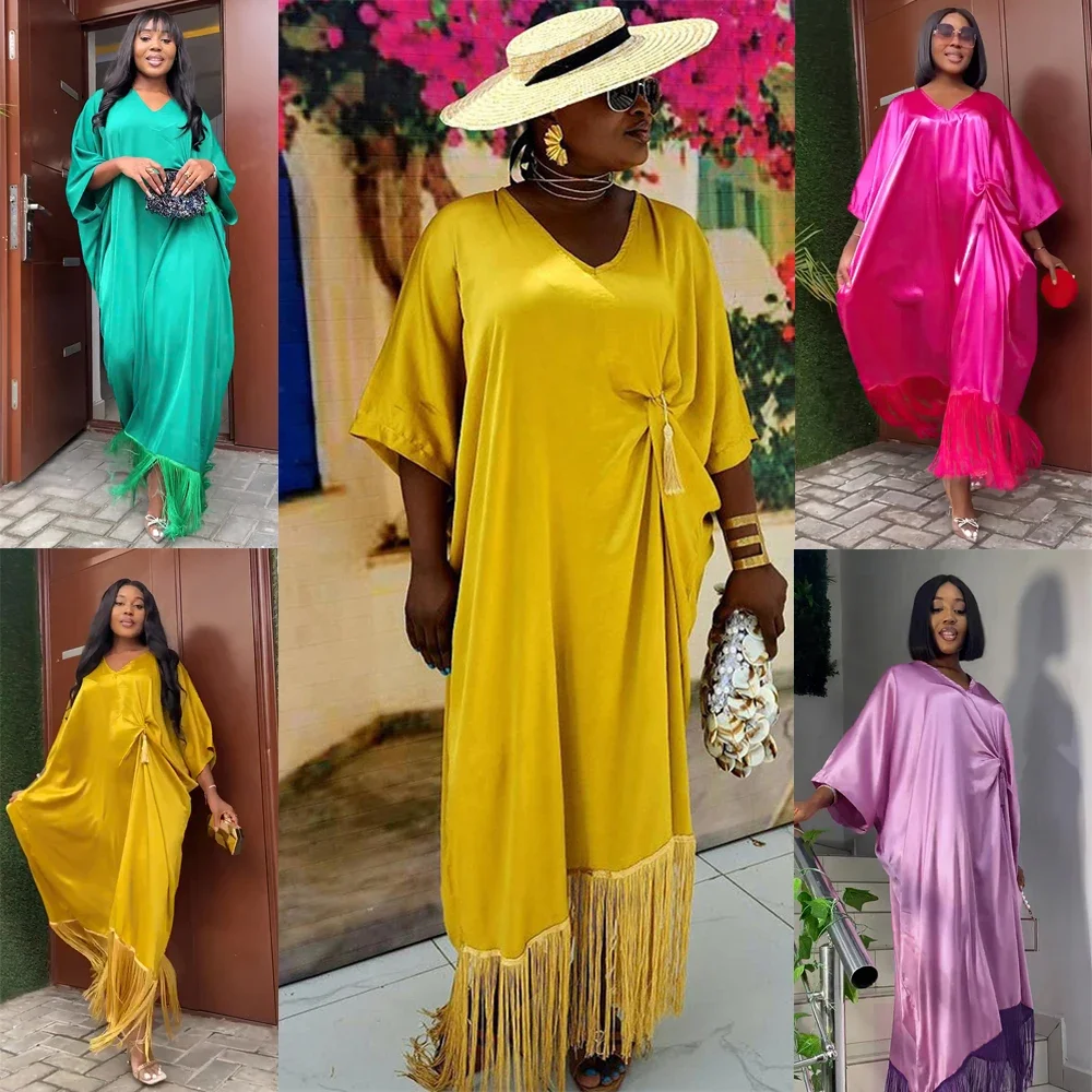 Elegant African Dresses for Women Muslim Fashion Boubou Abayas Robe Dashiki Ankara Outfits Evening Gown Kaftan Maxi Long Dress