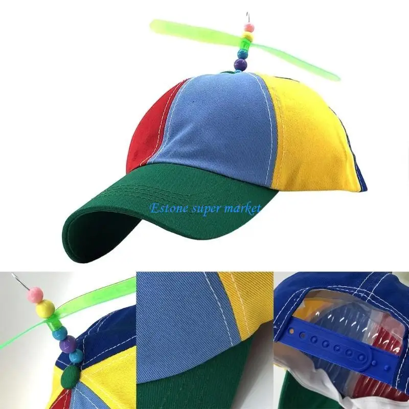 090B Helicopter Baseball Hat for Party Funny Sun Hat for Parent Child Outdoor Sun Hat  Propeller Hat