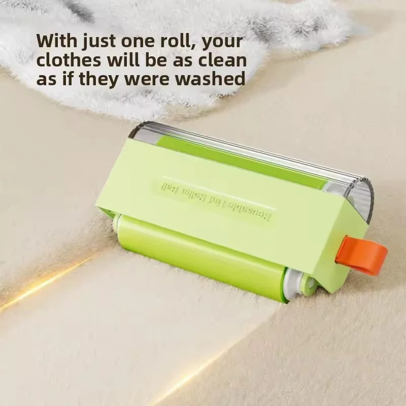 Portable Double Sided Silicone Lint Remover Washable Sticky Roller Pet Hair Dust Fluff Cleaner Brush For Garment Carpet Bedding
