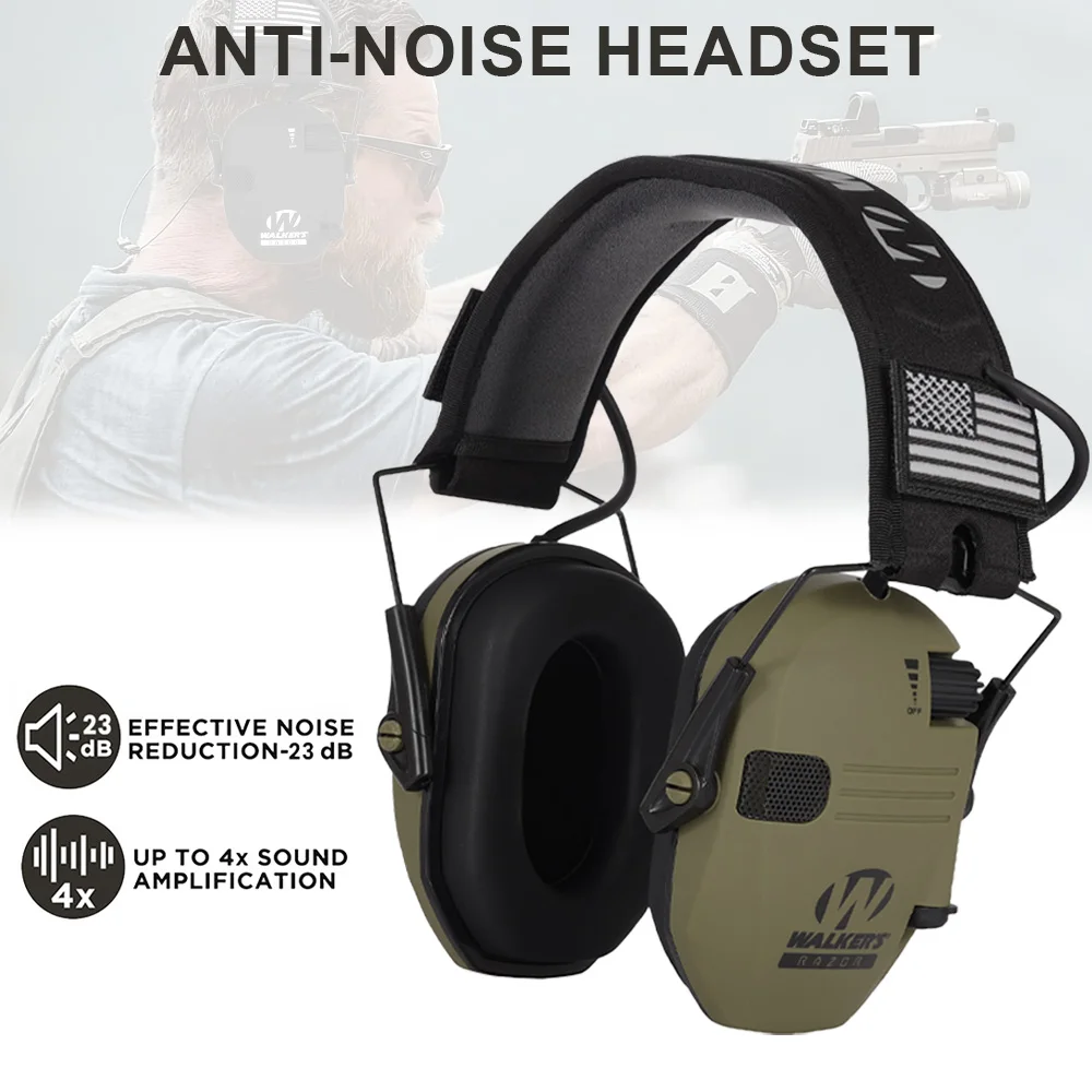 Tactical Hunting Earmuffs Active Headphones for Shooting Electronic Hearing Protection Ear Protect Noise Reduction Headphone