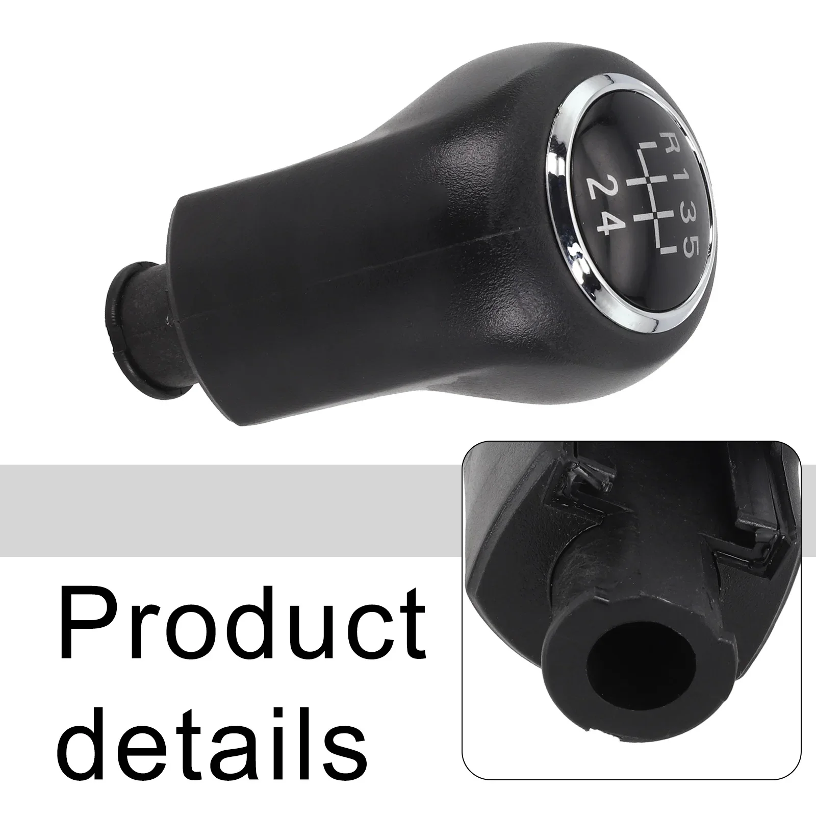 

Black Leather Knob Gear Shift Knob Car Modification ABS Construction Comfortable Grip Elegant Design For Manual Transmission