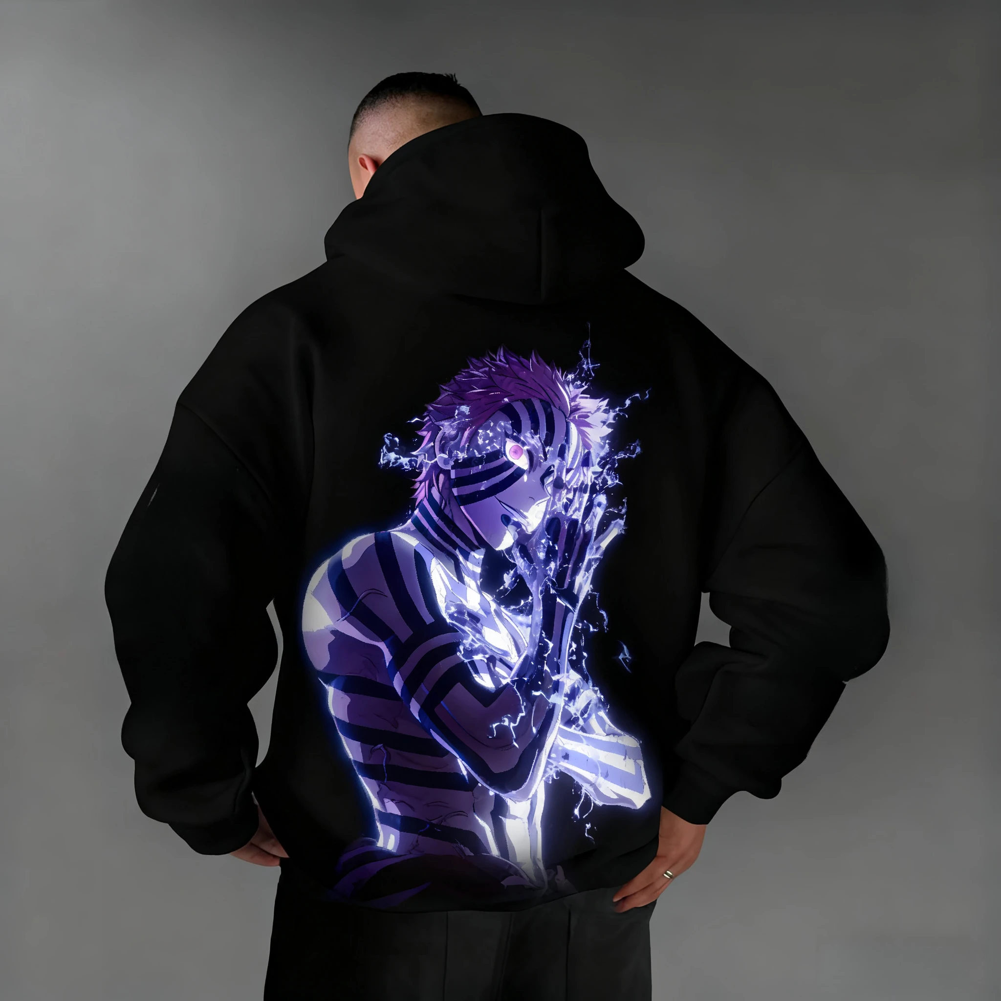 Demon Slayer Anime Peripheral Printed Hoodies for Autumn and Winter, Loose Cotton Fashionable Sweatshirts for Men and Women