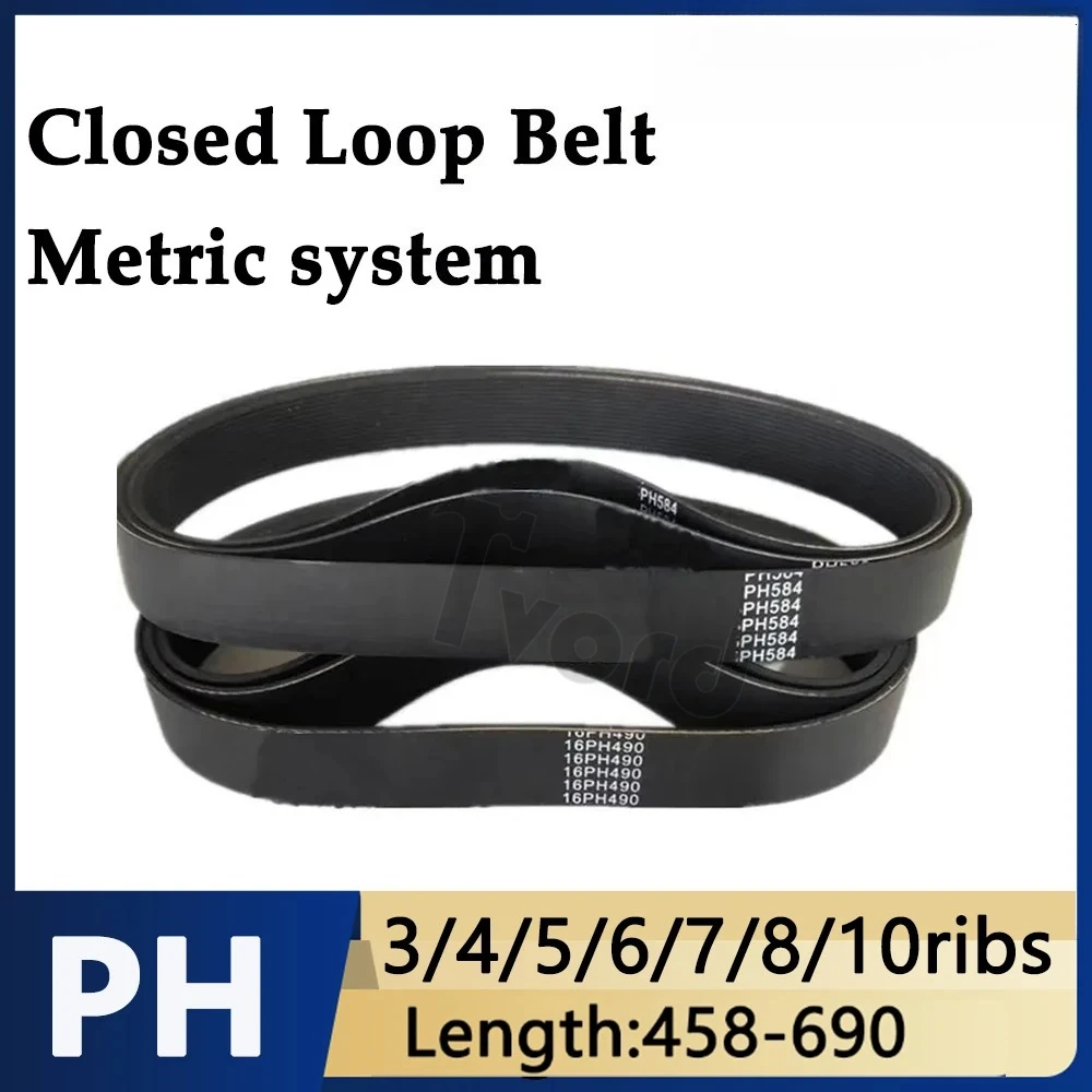 

Multi Wedge and Multi Groove Black Rubber PH Industrial Transmission Belt, PH458/464/467/470/480-690mm