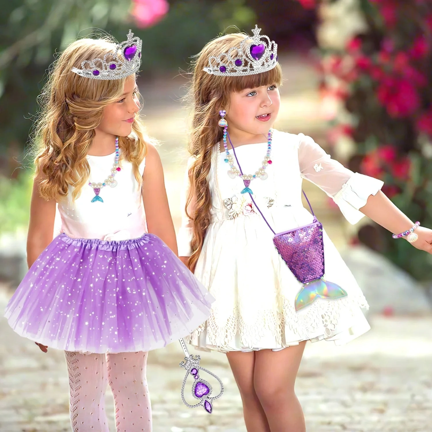 Princess Dress Up Toy For Little Girls, Toddle Dress Up Princess Pretend Play with Princess Shoes, Crown & Jewelry, Girls Gifts