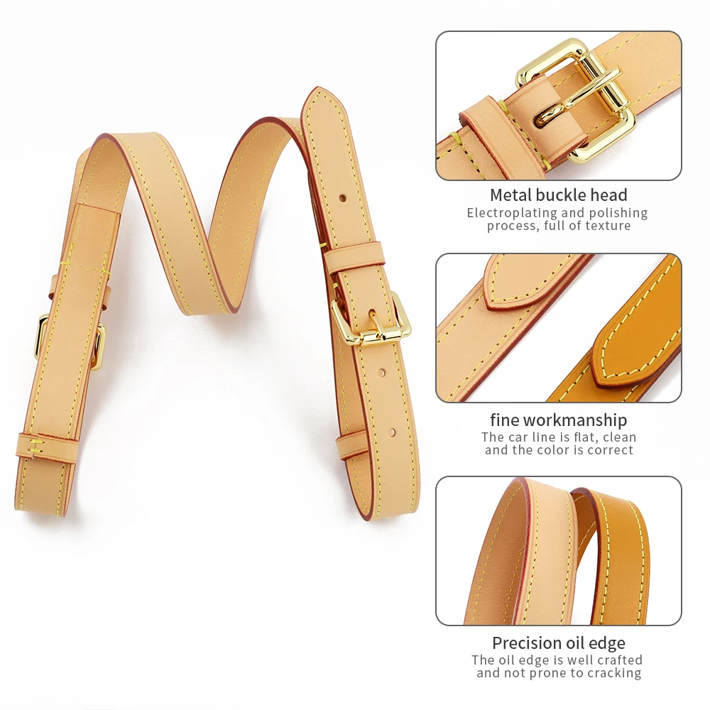 Leather Shoulder Bag Strap for Classic Bucket Bag Customized Shoulder Crossbody Replacement Adjustable Purse Handbag Strap