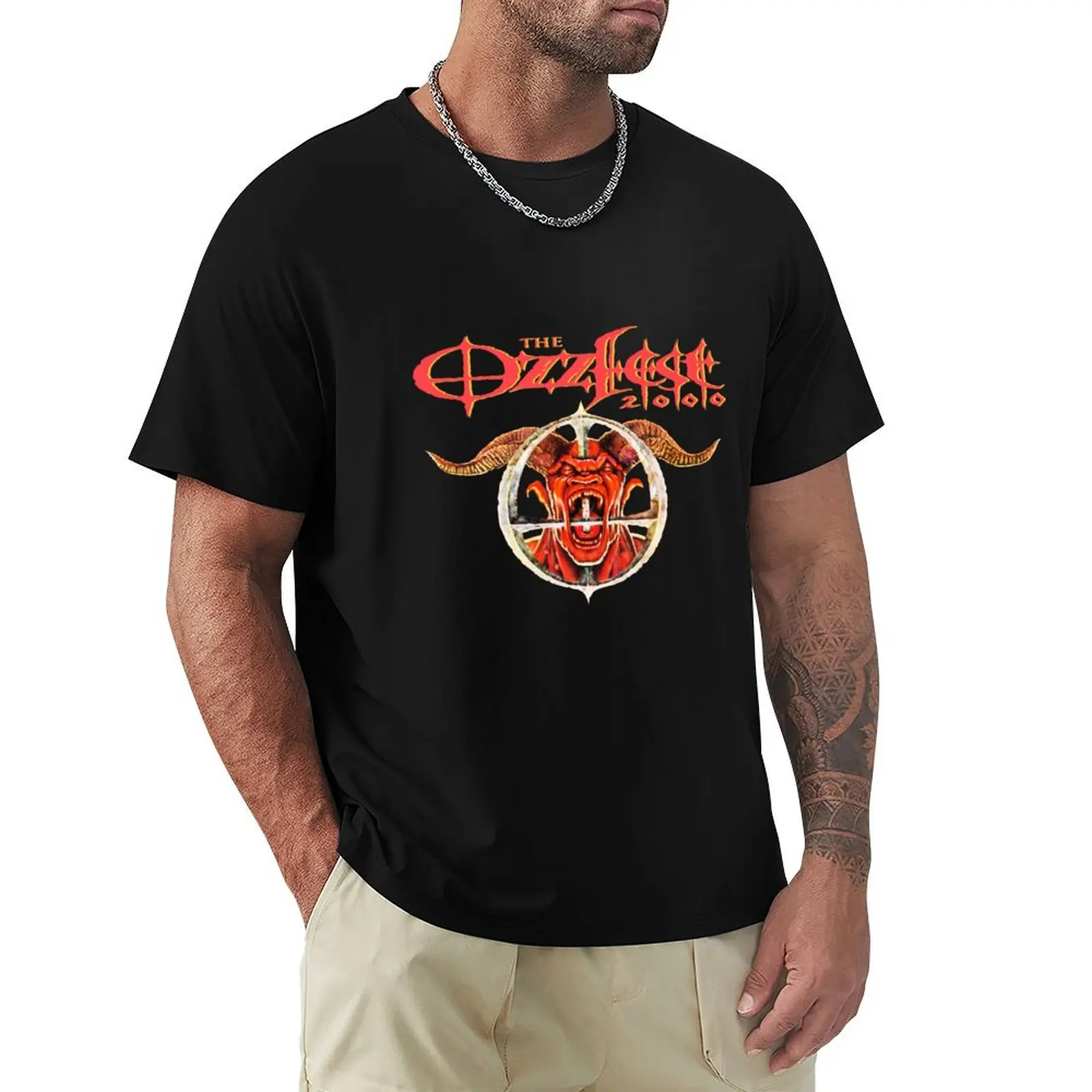 Винтажная футболка Ozzfest 2000 года, стандартного кроя, однотонная.