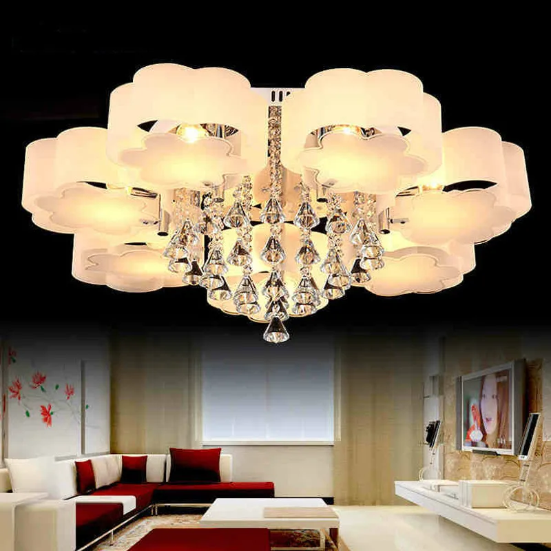 

Modern Plum Acrylic Bedroom Led Chandeliers Lighting Lustre Crystal Living Room Dimmable Ceiling Chandelie Light Fixtures