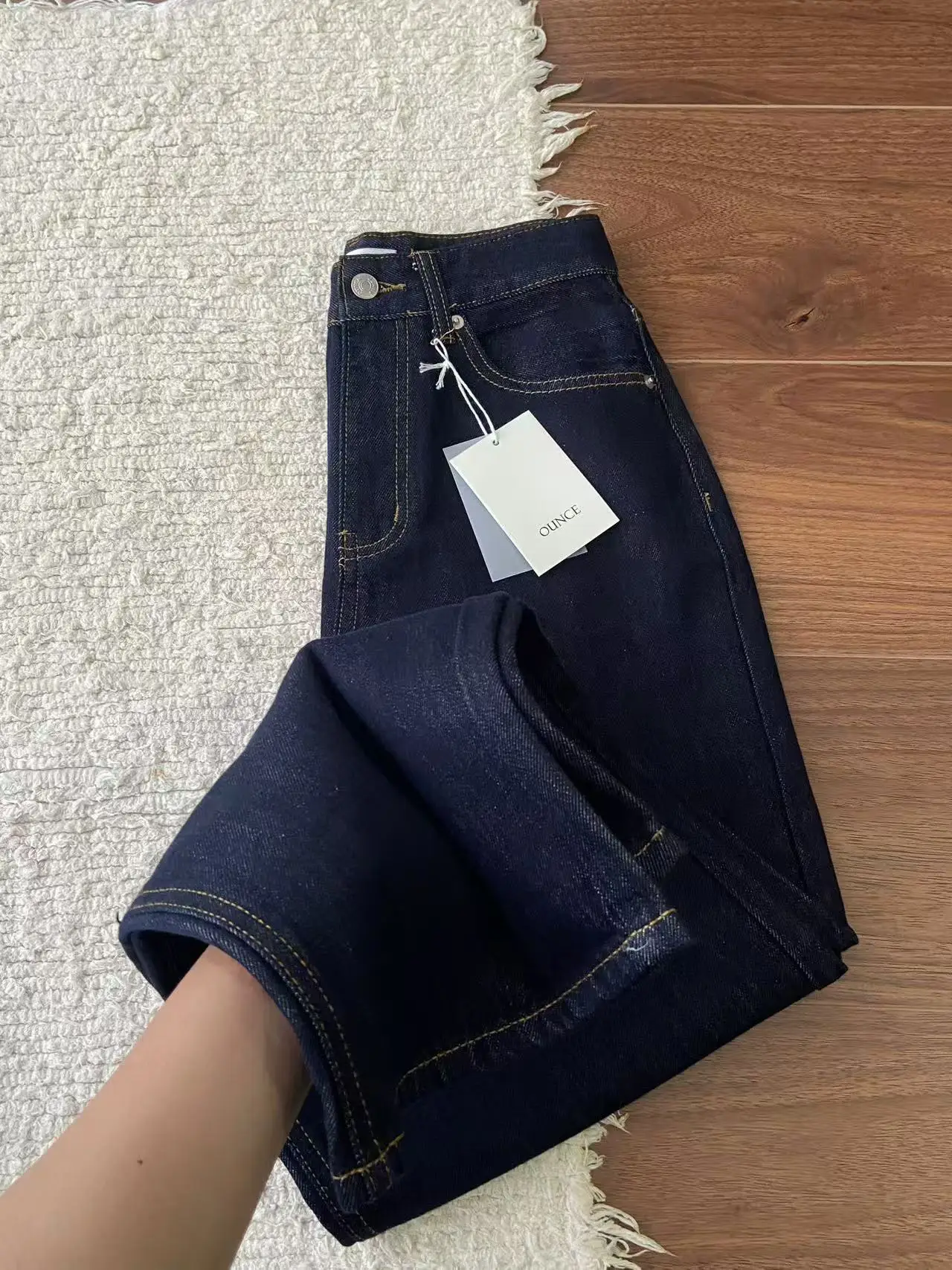 

Джинсы прямого кроя оригинального цвета, утягивающие, свободные, узкие, с высокой талией, хлопковые брюки, весенняя коллекция, женская мода