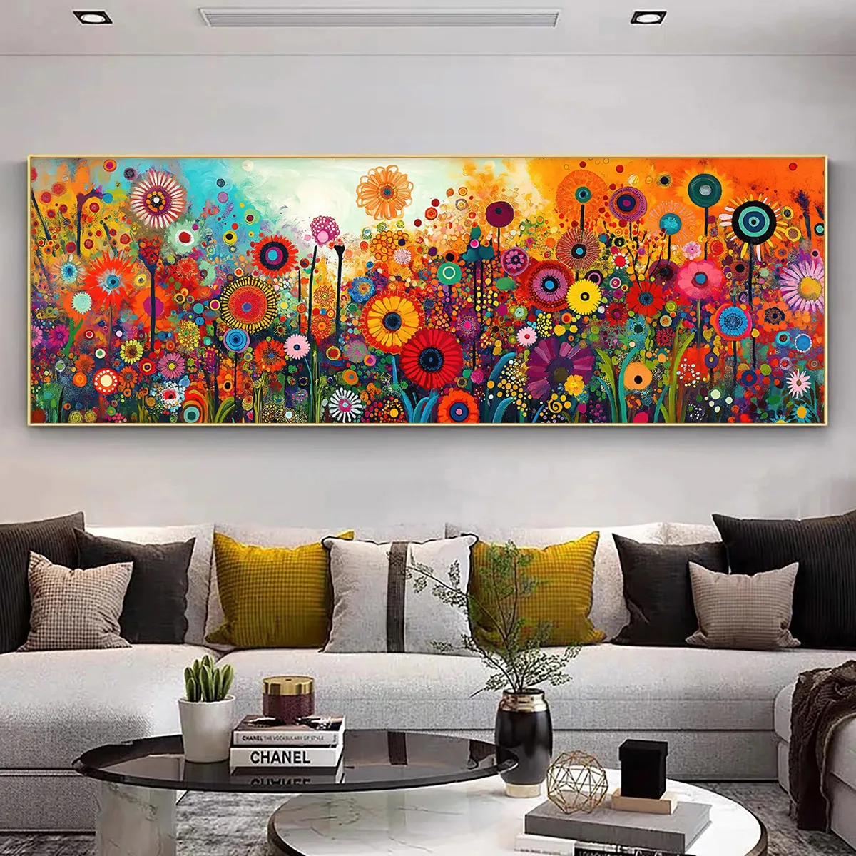 

1 Piece Bright Floral Canvas Wall Painting Unframed Suitable for Wall Decor Art Living Room Decoration Floral Design Art Poster