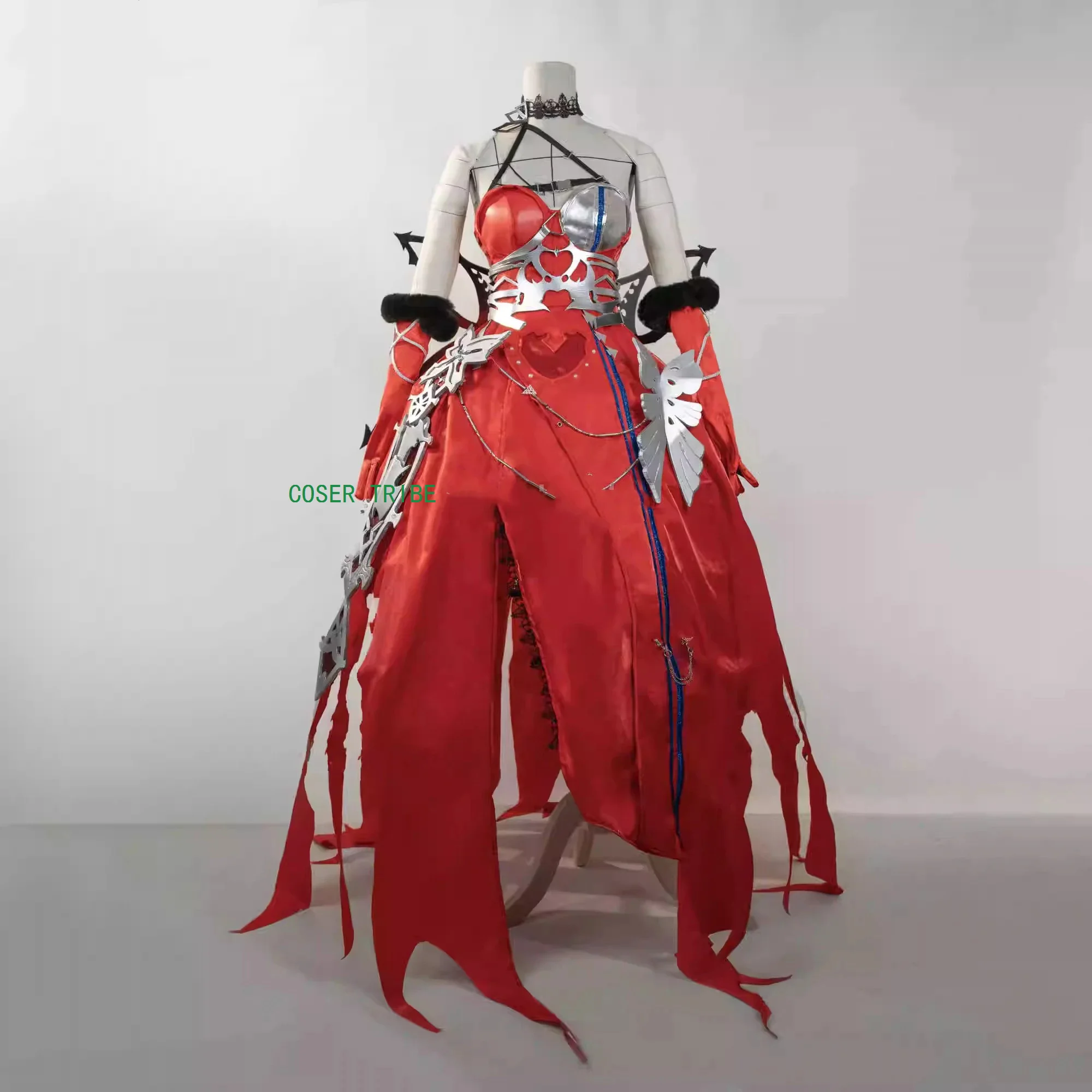 COSER TRIBE Arknights Skadi The Corrupting Heart Red Countess Game Suit Cosplay Costume Halloween Party Role Play Outfit S-3XL