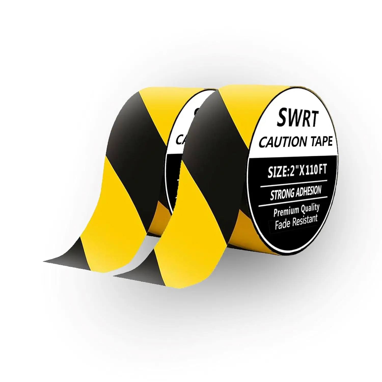 

2 рулона черно-желтой сигнальной ленты, 2 дюйма x 110 футов, с сильным клеевым слоем, водонепроницаемая, для разметки пола и стен