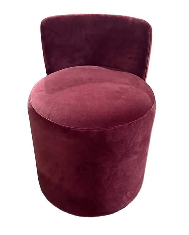 Newly Designed Luxurious Footstool Dressing Table Round Cushioned Chair Upholstered Ottoman Stool Seating