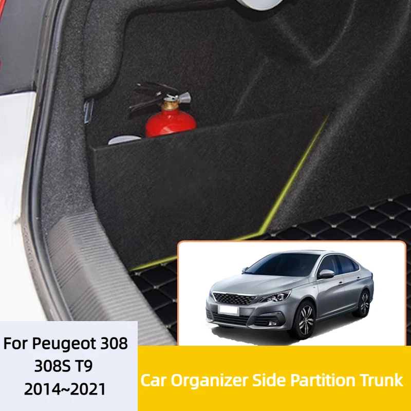 Auto Accessories For Peugeot 308 308 S T9 2014~2021 20 MK3 Car Organizer Trunk Side Partition Trunk Interior Storage Box Parts