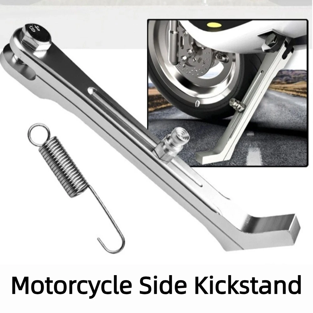

CNC Motorcycle Side Stand Single-sided Aluminum Alloy Motorcycle Parking Bracket with Spring Kick Stand Motorcycle Parking