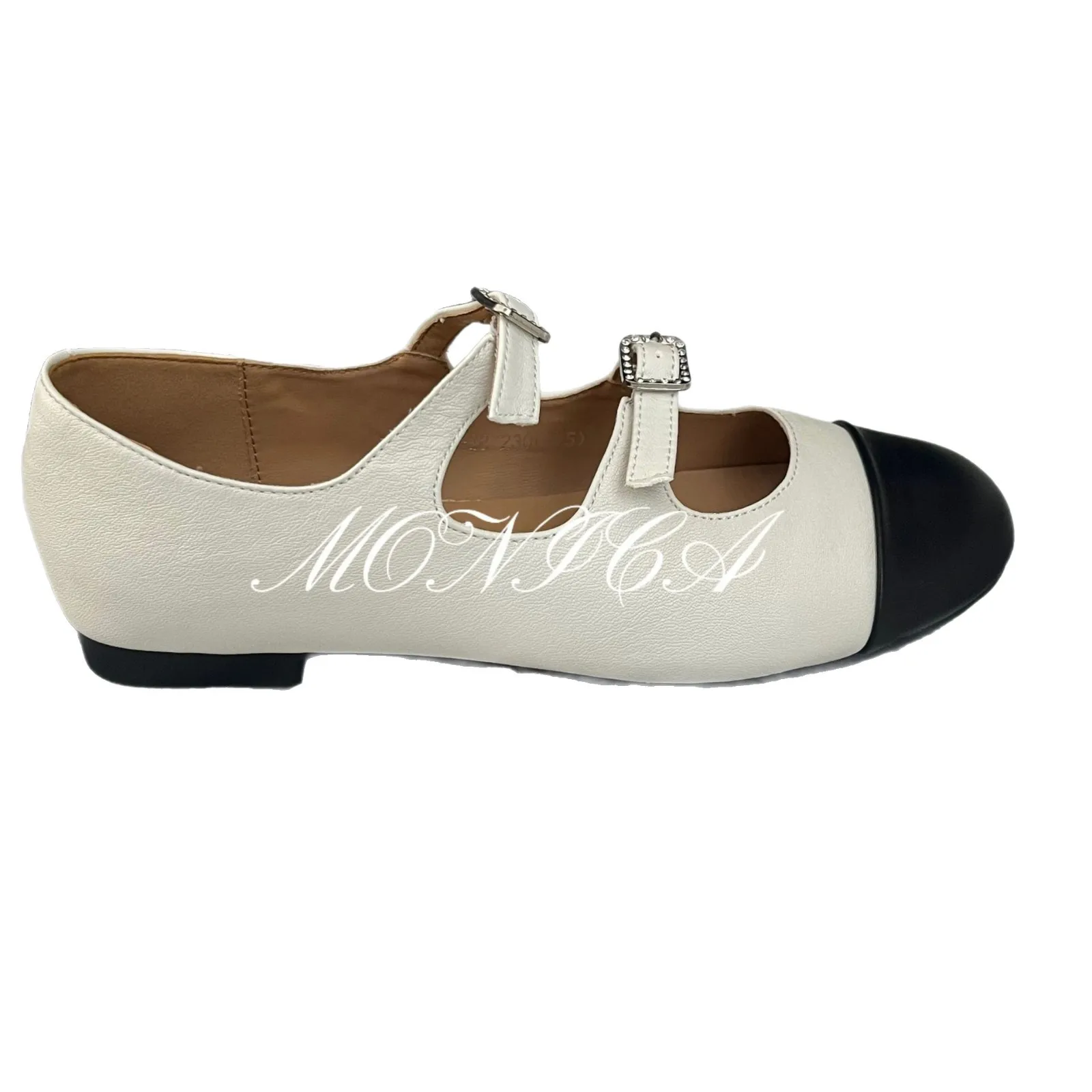 

Французские черно-белые туфли на низком каблуке Xiaoxiangfeng, нежные и сладкие цвета, соответствующие цвету, с круглым носком, с легким ртом, 2021.