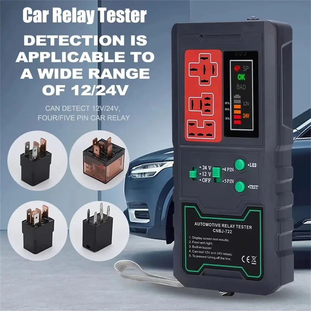 

12 В 24 В автомобильный тестер реле светодиодный дисплей с освещением электронный автомобильный тестер реле универсальный высокая точность