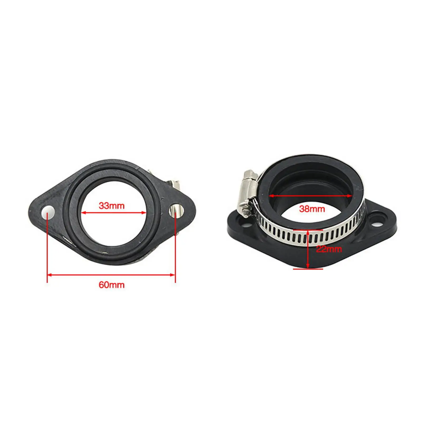 Carburetor Intake Adapter Boot Flange Manifold Fit for 32/34mm Carburetor