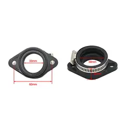 Carburetor Intake Adapter Boot Flange Manifold Fit for 32/34mm Carburetor