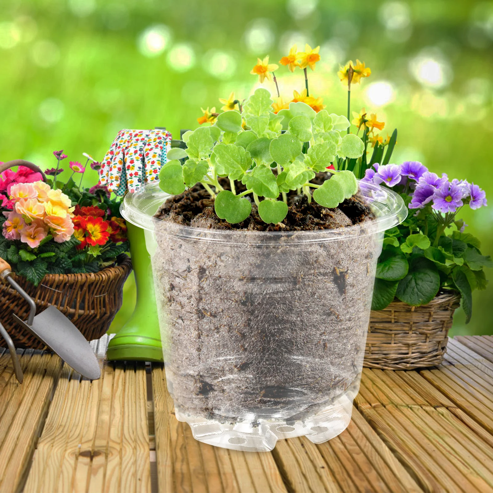 

15pcs Moisture Control Seedling Plastic Flower Pots With Drainage Holes For Indoor Outdoor Garden Nursery Containers Reusable