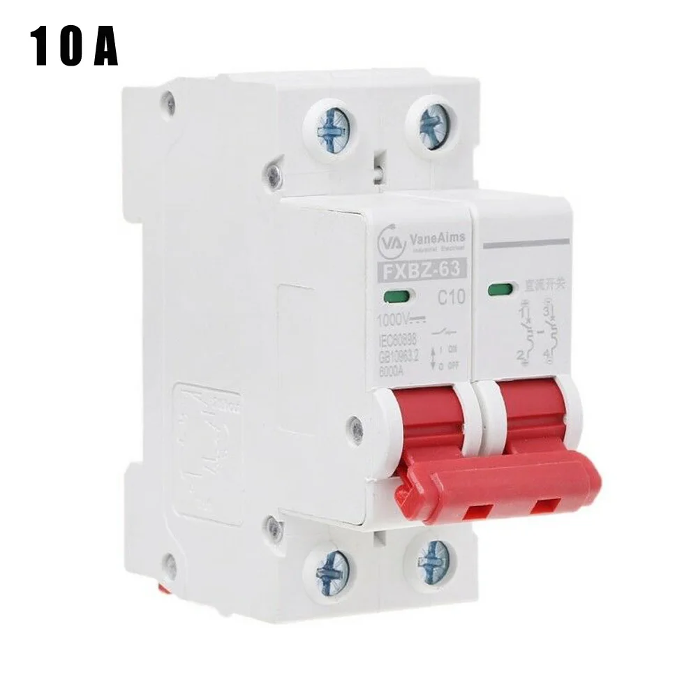 2P DC1000V Solar Mini Circuit Breaker 10A/16A/32A/50A/63A DC Photovoltaic MCB For PV System Power Tool Accessory