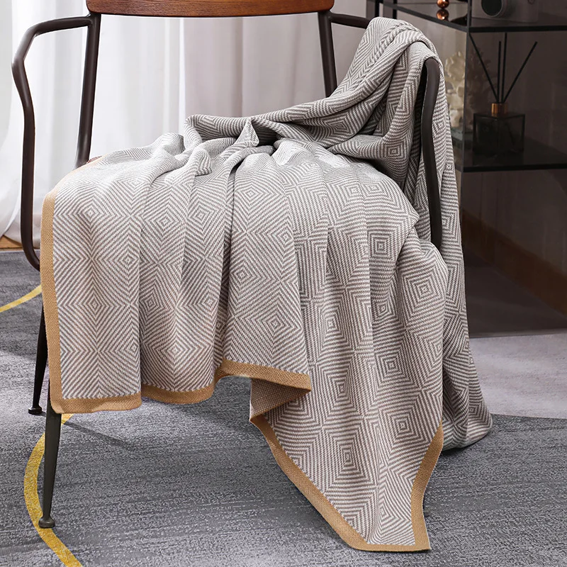 Nordic Ins Style Knitted Blanket Casual Sofa Cover Blanket Plane Office Nap Camping Leisure Soft Shawl Blanket Small Bed Cover