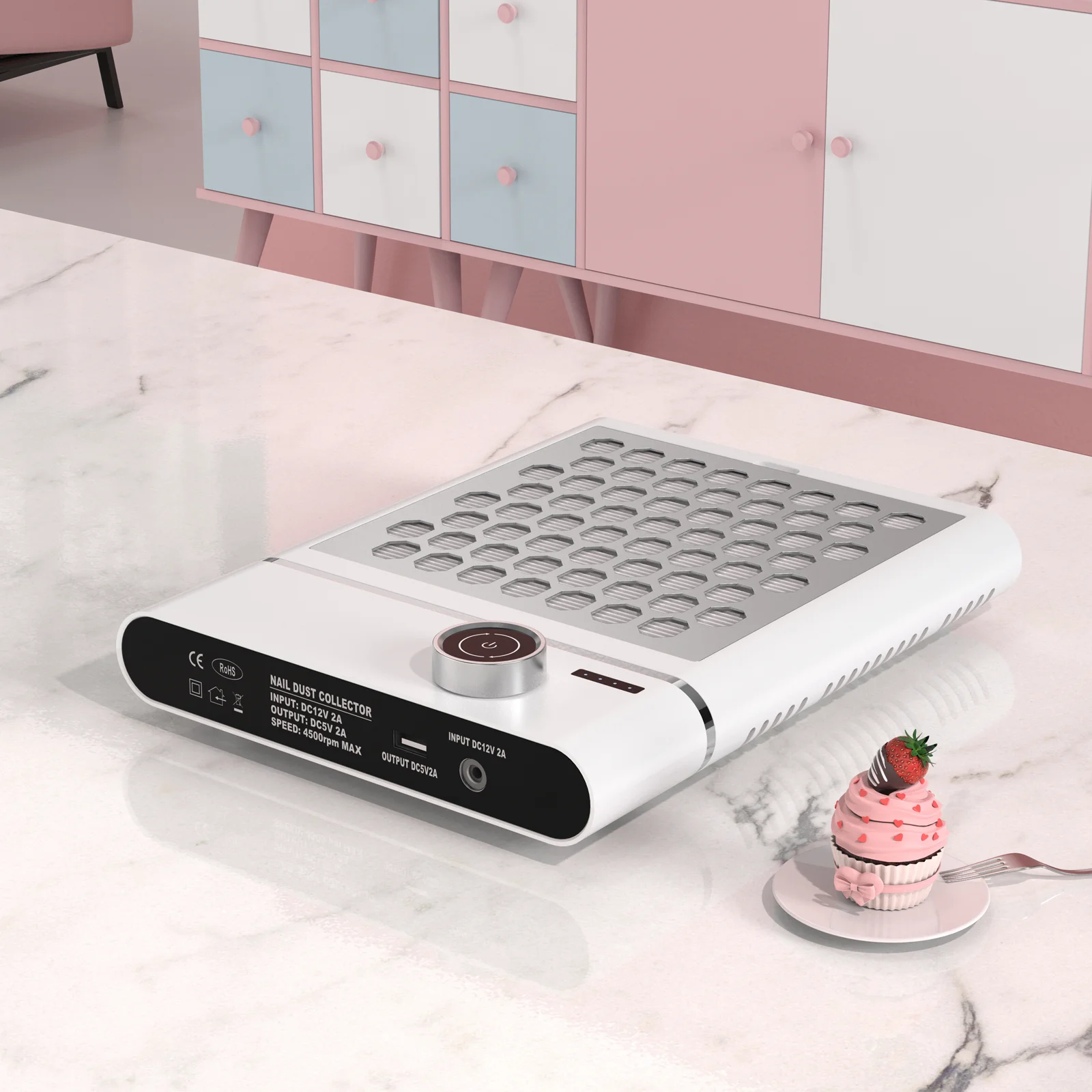 Rechargeable Nail Dust Collector Nail Cleaner Machine High Suction Power Low Noise Table Vacuum Cleaner for DIY Salon
