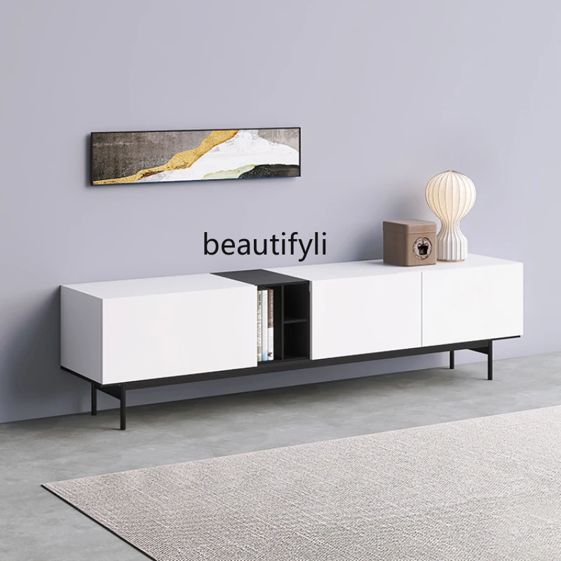 

Italian TV Cabinet High-Leg Modern Minimalist Bedroom Living Room Paint Hanging Nordic Sideboard Cabinet