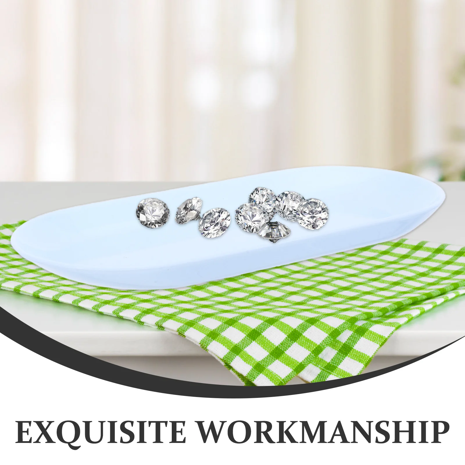 8 قطعة علبة مجوهرات بلاستيكية: حامل طبق حلقي بيضاوي للأقراط والأساور والحلي ومنظم تخزين لوحة عرض صغيرة للزينة #3