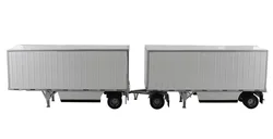 Nuovi rimorchi DM 1/50 Scale Wabash National 28 'Double Pup in White - Trailer solo 91036 da Diecast Masters per la raccolta