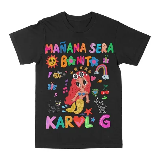 

Karol G Mañana Voi Bonito Модный тренд Графический принт Летние элитные брендовые хлопковые мужские и женские футболки с короткими рукавами